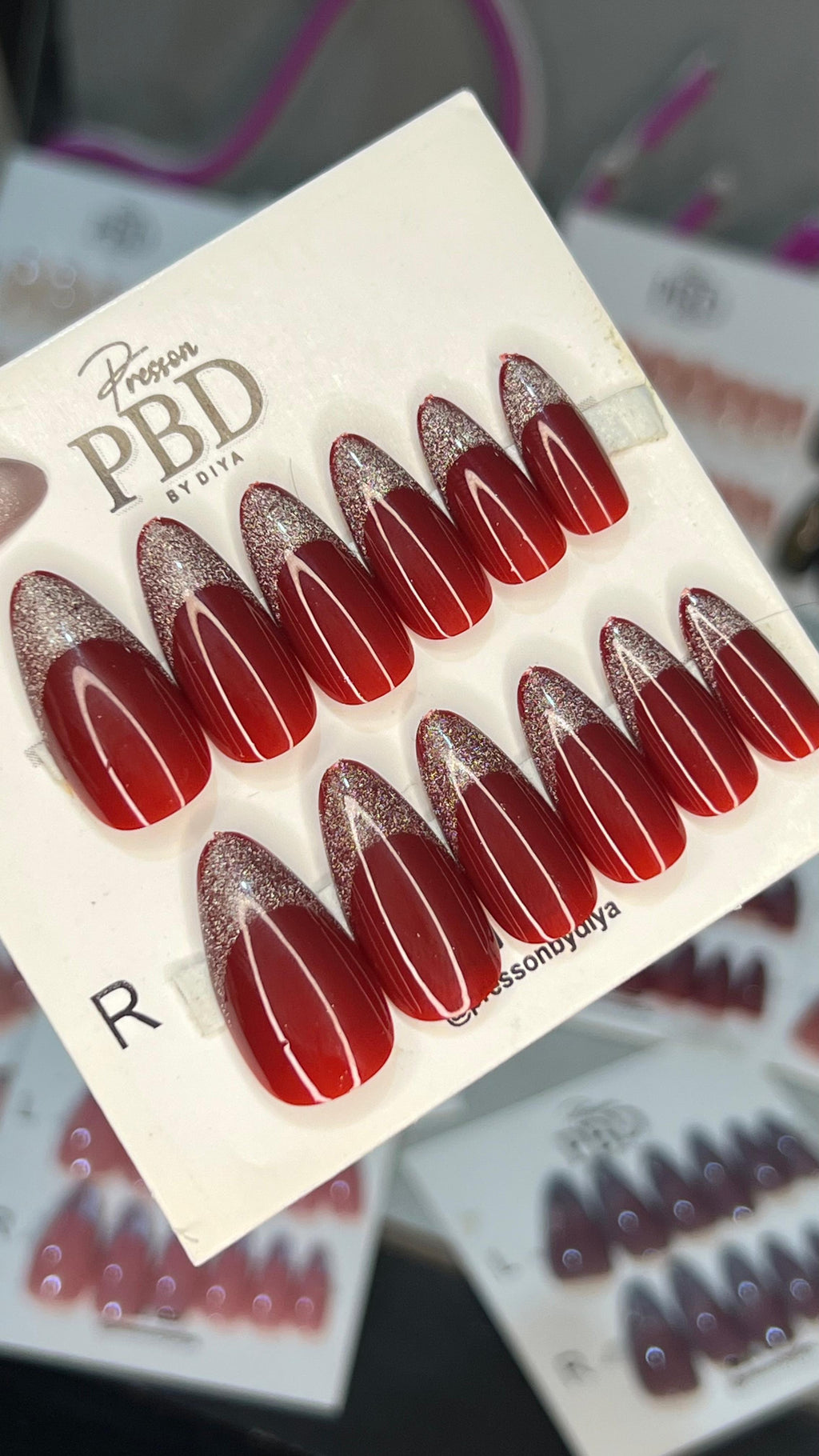 Red french tip cat eye