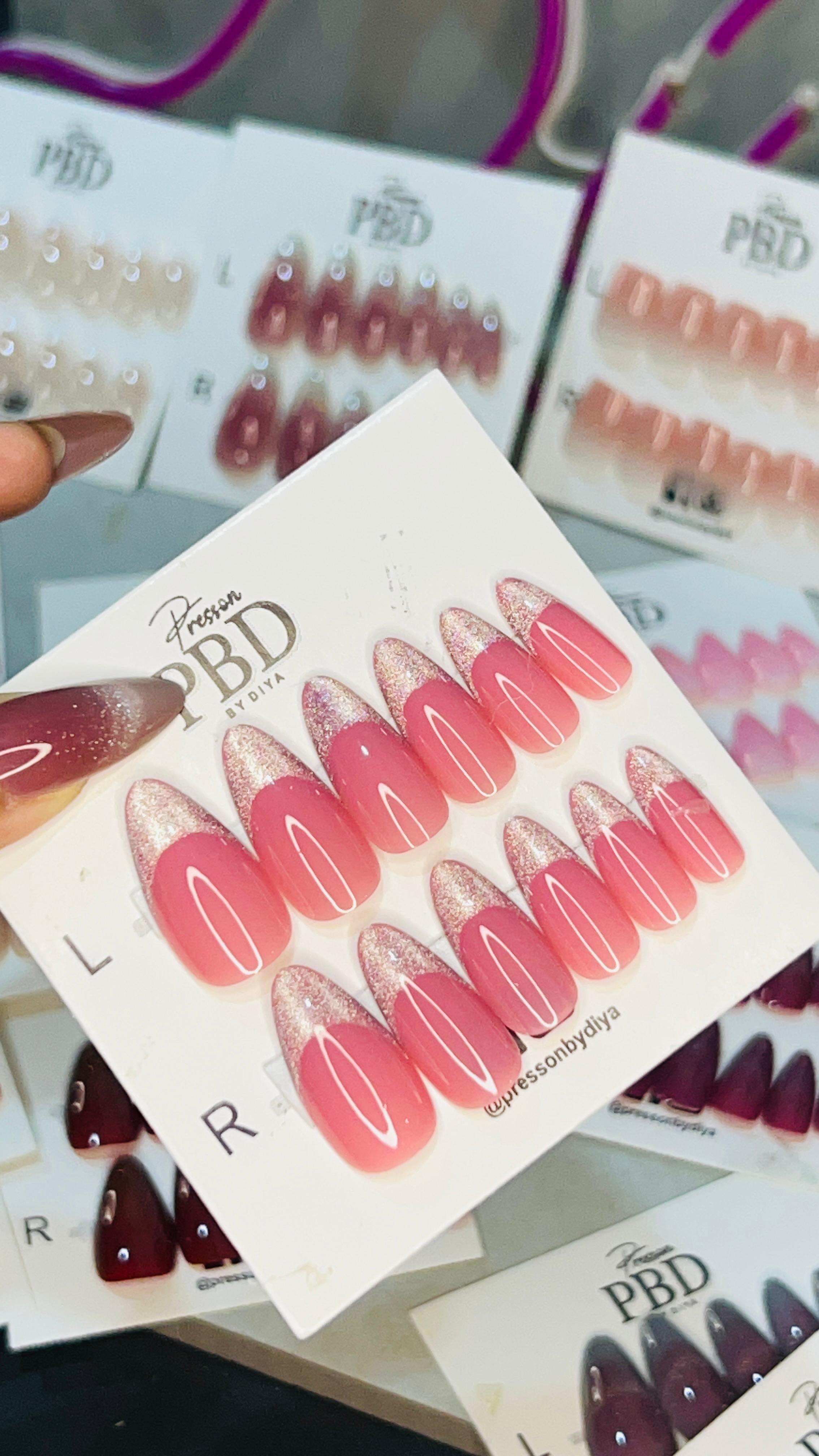 Pink French Tip Cat Eye