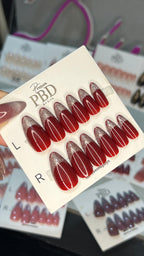 Red french tip cat eye