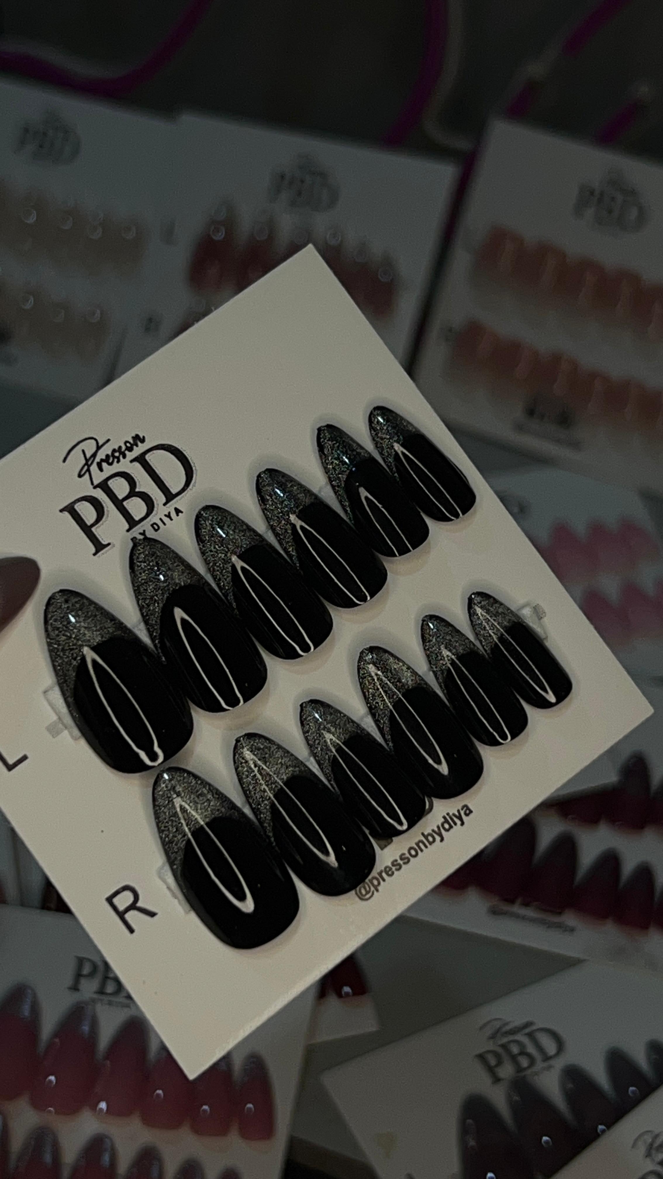 Black french tip cat eye