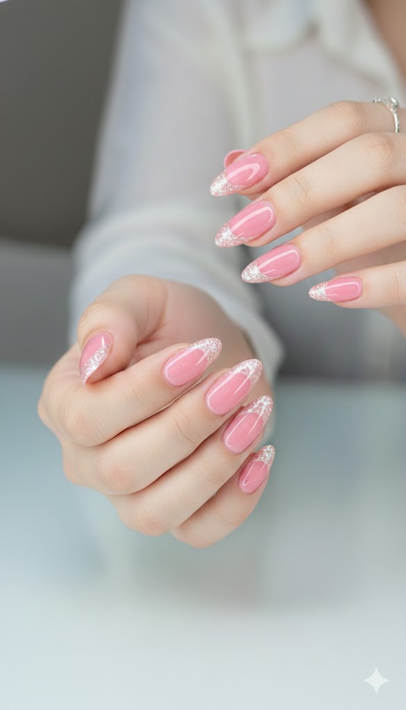 Pink French Tip Cat Eye